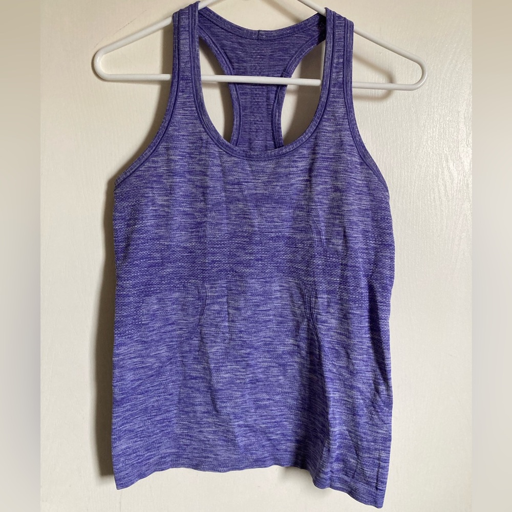 *Lululemon Athletica Heather Purple Racerback Size 6 Athletic Tank Top #Gy
